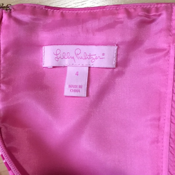 Lilly Pulitzer Strapless Pink Floral Dress Size 4 - Picture 7 of 8